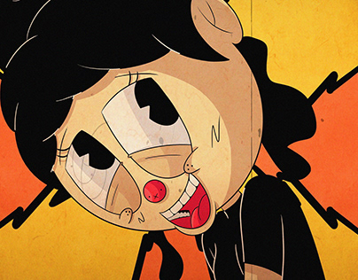 Garota com nariz de palhaço - Cartoon Art.