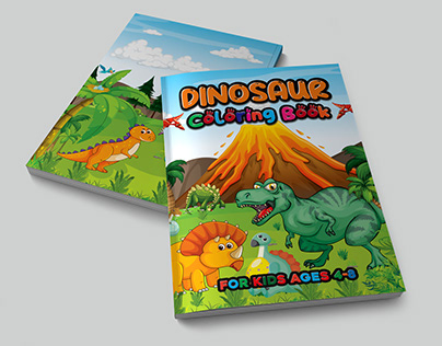 Dinosaur Coloring Book Cover Design