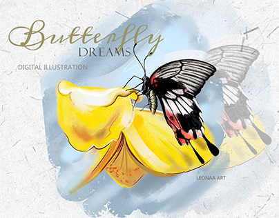 Butterfly dreams. Digital illustration