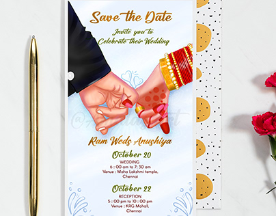south Indian wedding invitation