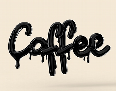 Coffee - 3d typography