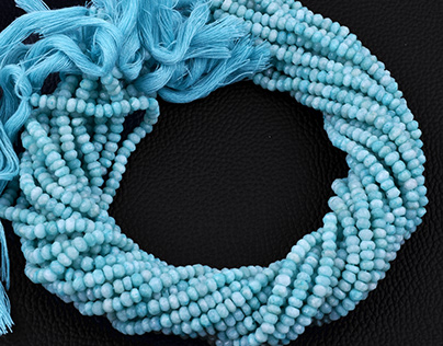 Natural Amazonite Faceted Rondelle Beads