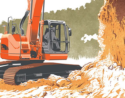 Doosan Excavator Illustration