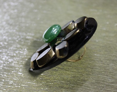 Acry Bead-stone Ring