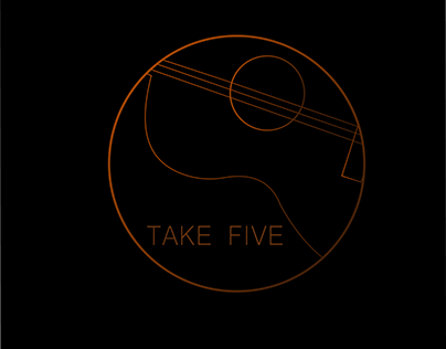 Логотип для бара с живой музыкой "Take five"