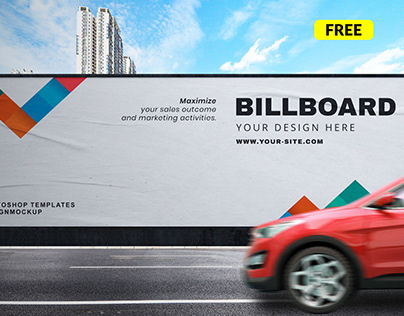FREE - Advertising Street Billboard Mockup