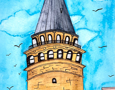 Watercolor Galata Tower