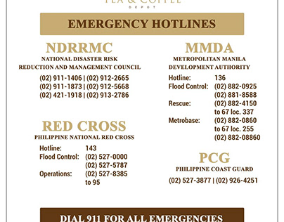 Emergency Hotlines listing