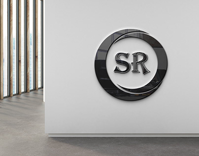 SR letter logo design