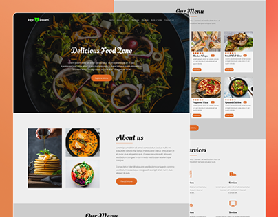 Inviting Landing page Design for a Restaurant
