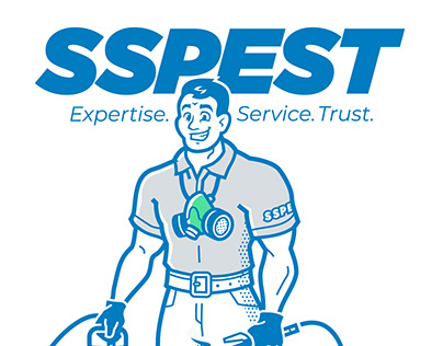 Sspest ilustration character design and logo design