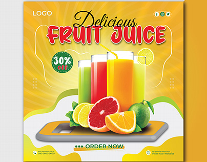 Orange Juice Social Media Post Design.