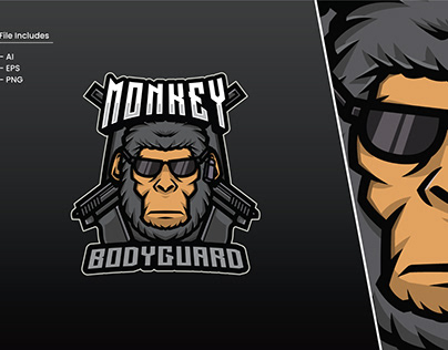 Monkey Bodyguard Logo Template