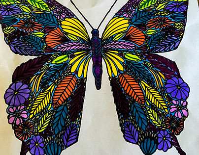 Hand-Colored Butterfly