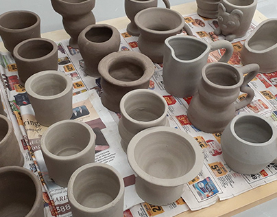 Pottery Cups in Progress