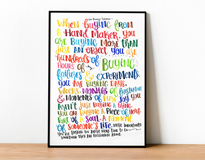 Handmakers Quote- watercolour edition