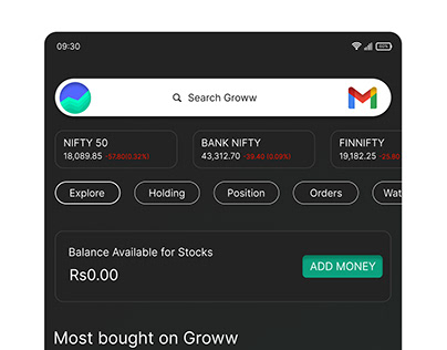 UI design of groww app