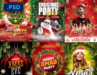 Christmas Flyer Template PSD Bundle