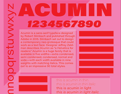 Acumin Typographic Speciman