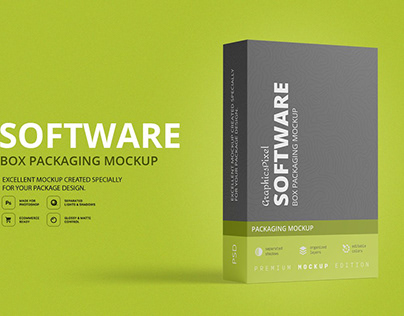 Software Box Packaging Mockup