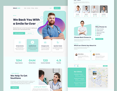 Doctor Appointment Website Landing Page UI UX Design