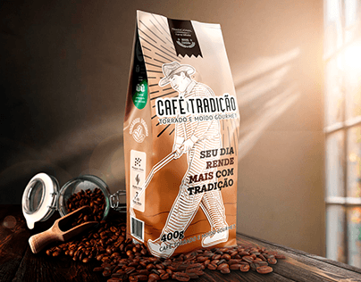 Café Tradição | Coffee Brand | Vintage Logo Design