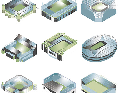 Football Stadium illustrations for Maps International