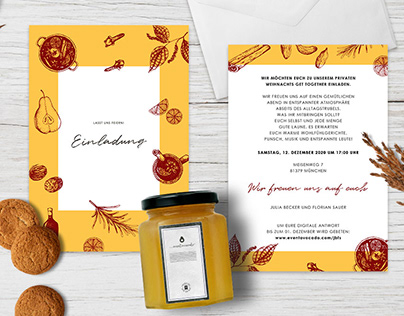 "Warm Wishes" Christmas Invitation and Cards