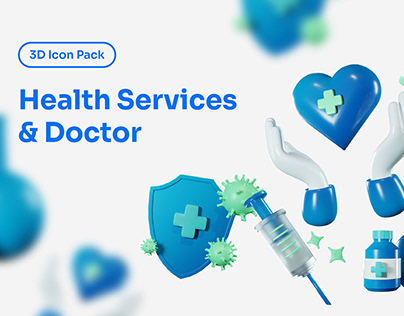 3D Health Services & Doctor Icon