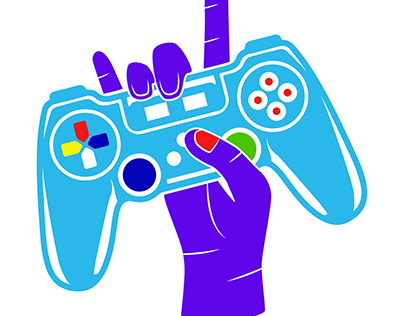 Vector Illustration of Gaming Console in Hand