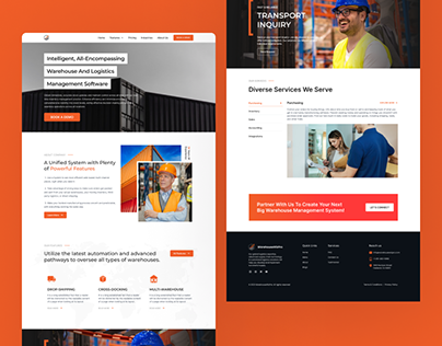 Warehouse Management Landing Page Design