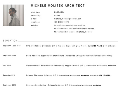 Michele Moliteo SELECTED WORKS 2014|2019
