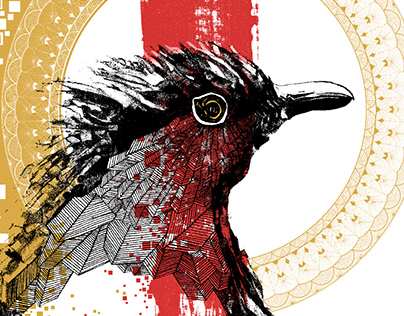 Illustration (t-shirt / etching) / Bird