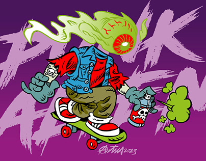 Alien Punk Skater Art