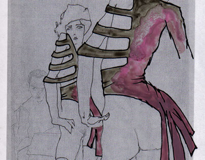 CSM Fashion Project #3 Egon Schiele, London UK 2005