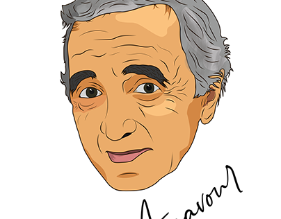 Charles Aznavour pop art Illustration