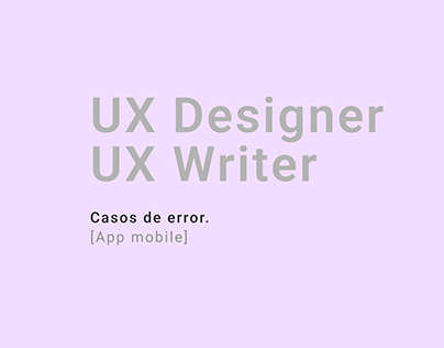 Casos de error - UX writer