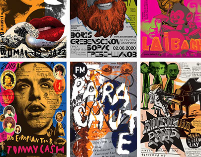 Music posters.