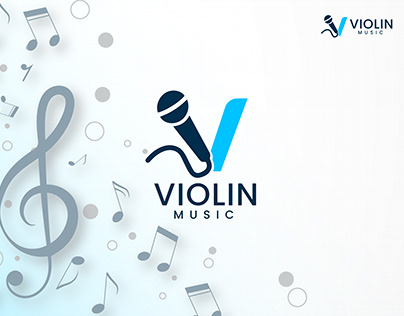 violin music company unique logo design
