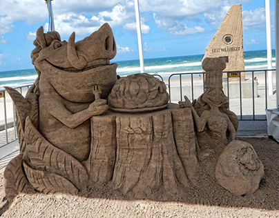 Timon and Pumbaa (Lion King) Sand Sculpture