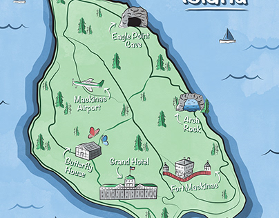 Mackinac Island Graphic Map