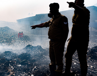 Fire at Brahmapuram waste treatment plant