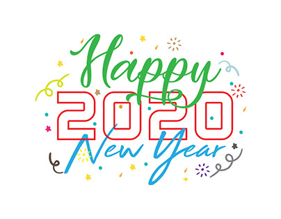 Happy New Year 2020 Decoration Holiday Card Design