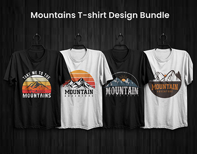 Mountains T-shirt Design Bundle
