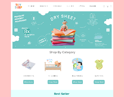 Tidy Sleep re-design website Home page.
