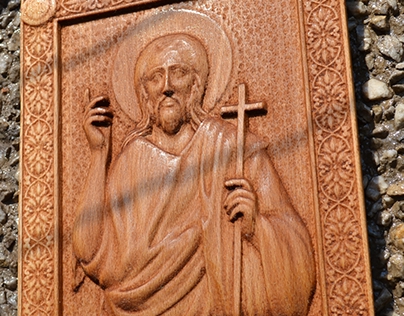 Wooden carved icon of St. Yoan Krastitel-Option 3