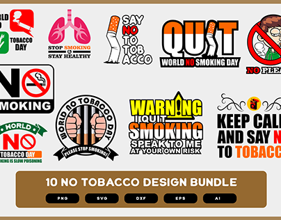 No Tobacco Design Bundle | No Tobacco Sayings