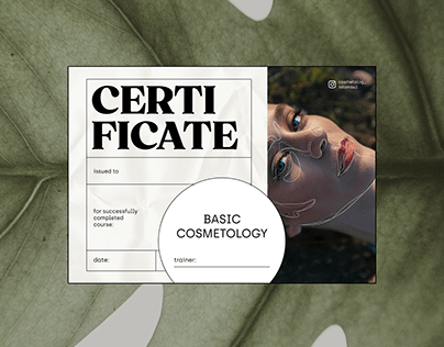 Certificate design | Cosmetology