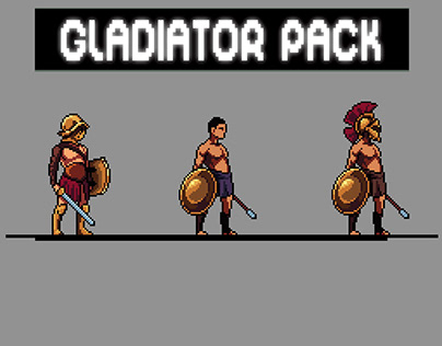 Gladiator Sprite Sheets Pixel Art Set