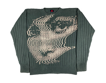 'L'enfer' bleach print - green sweater